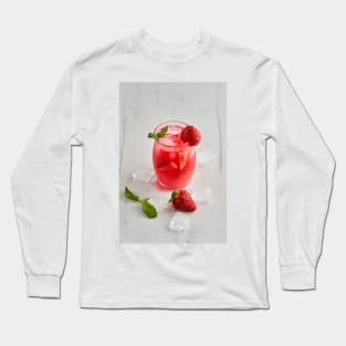 Strawberry cocktail with ice and fruits Long Sleeve T-Shirt